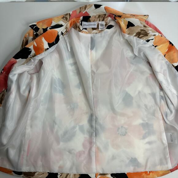 NWT Alfred Dunner Peach Tropical Floral Blazer Suit Jacket Womens Size 8 Career - Picture 7 of 11